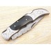 Custom Damascus Pocket Knife w/ Horn Scale P-62